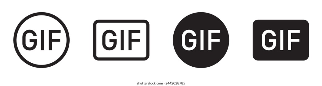 Gif file format icon, vector illustration