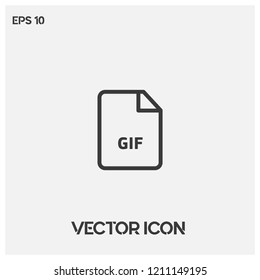 GIF file format vector icon illustration.Flat GIF file format symbol icon vector for web and mobile application isolated on light backround.Premium quality.