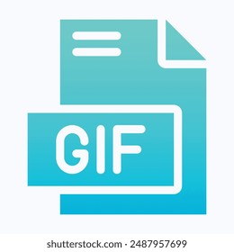 GIF File Format Vector Icon, Isolated Gradient Vector Icon.