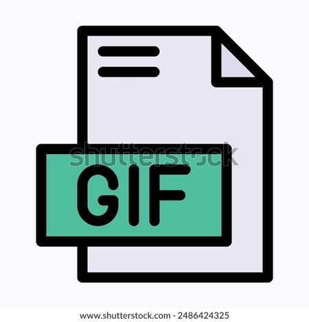 GIF File Format Vector Icon, Lineal Color Isolated Vector Icon.