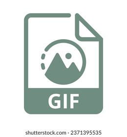 GIF File Icon. Vector File Format. Image File Extension Modern Flat Design