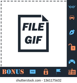 GIF File. Perfect icon with bonus simple icons