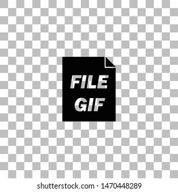 GIF format. Black flat icon on a transparent background. Pictogram for your project