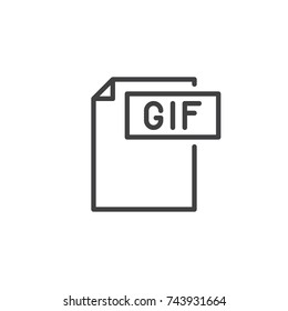 Gif format document line icon, outline vector sign, linear style pictogram isolated on white. File formats symbol, logo illustration. Editable stroke