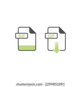 GIF Format Download Icon - Format Extension File Icon Vector Illustration For Web and Graphics Design.