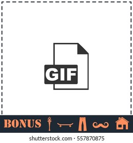 GIF format icon flat. Simple vector symbol and bonus icon