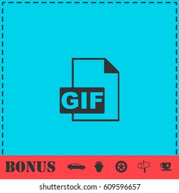 GIF format icon flat. Simple vector symbol and bonus icon