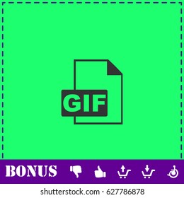 GIF format icon flat. Simple vector symbol and bonus icon