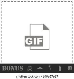GIF format icon flat. Simple vector symbol and bonus icon