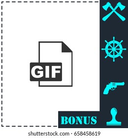 GIF format icon flat. Simple vector symbol and bonus icon