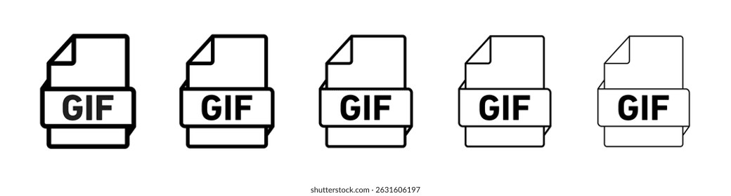 Gif icon in black. Vector illustration for graphic design