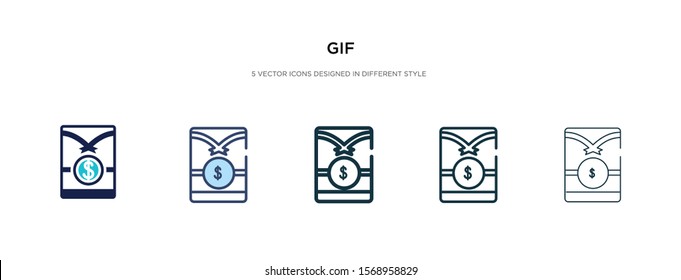 gif icon in different style vector illustration. two colored and black gif vector icons designed in filled, outline, line and stroke style can be used for web, mobile, ui