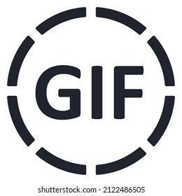 Gif Icon. File Type Symbol. Isolated Vector Pictogram.