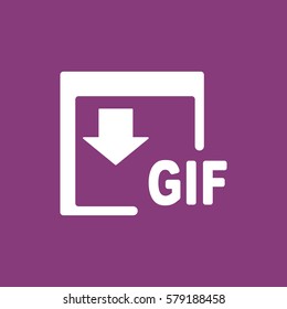 GIF Icon, flat design style