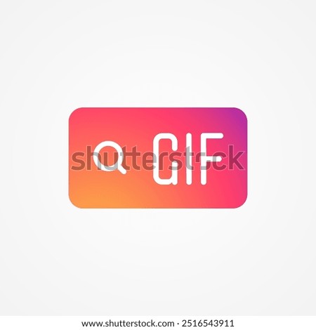 Gif icon gradient color. Colorful symbol, sticker. Social media concept. Vector