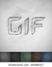 GIF icon. Hand drawn vector illustration