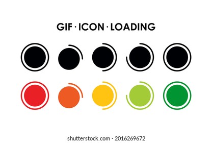 Gif Icon Loading. Vector Illustration. Download Process Sign Isolated On White Background.