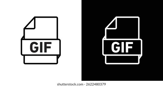 Gif icon shape graphic simple plain clipart symbol. thin line outline art