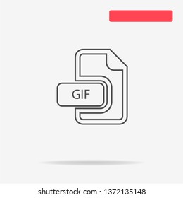 Gif icon. Vector concept illustration for design.