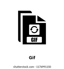 Gif icon vector isolated on white background, logo concept of Gif sign on transparent background, filled black symbol