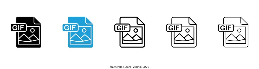 Gif icons collection vectors in black and blue