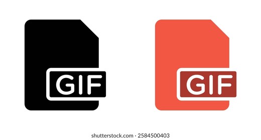 Gif icons pack in black and colored version