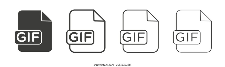 Gif icons set vectors graphic designs