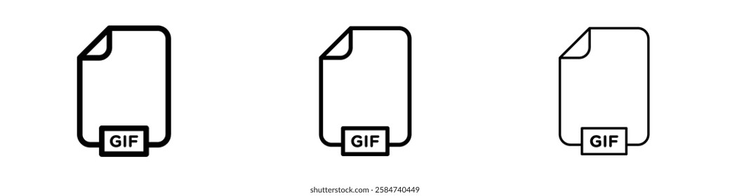Gif icons in three different stroke lines
