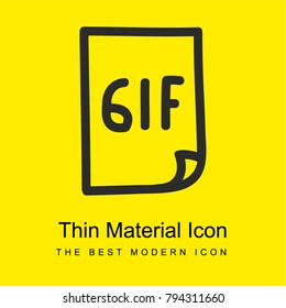 Gif image file hand drawn outline bright yellow material minimal icon or logo design