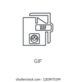 Gif linear icon. Gif concept stroke symbol design. Thin graphic elements vector illustration, outline pattern on a white background, eps 10.