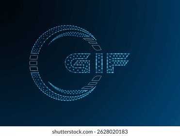 GIF low poly letter logo vector design. GIF lower poly logo design. Low poly logo.