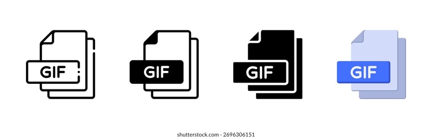 Gif Multi Style Icon Set