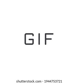 Icono de texto GIF Icono ilustración Vector. Icono de vector de arte de línea para aplicaciones y sitios web

