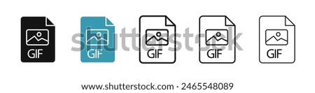 Gif vector icon set. animated gif format vector symbol. Gif extension file icon for UI designs.