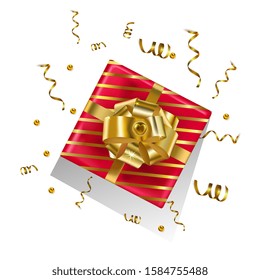 gift 3D illustration, vector isolated on white background