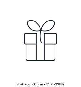 Gift. Additional reward. Vector linear icon isolated on white background.