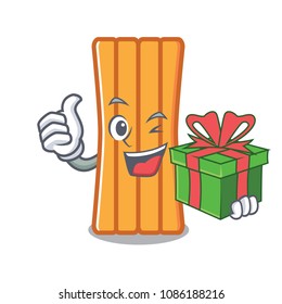 With gift air mattress mascot cartoon