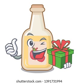 With gift apple cider in the character shape