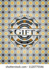 Gift arabesque emblem. arabic decoration.