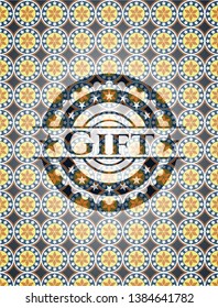 Gift arabic emblem. Arabesque decoration.