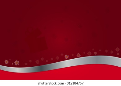 Gift background red color with silver metallic wave. User can change background color in EPS file.
