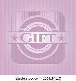 Tarjeta de regalo con fondo rosa. Ilustración vectorial. 