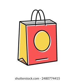 gift bag color icon vector. gift bag sign. isolated symbol illustration