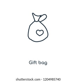 Gift bag concept line icon. Linear Gift bag concept outline symbol design. This simple element illustration can be used for web and mobile UI/UX.