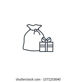 gift bag creative icon. line simple illustration. From christmas icons collection. Isolated gift bag sign on white background