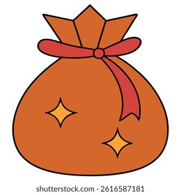 Gift Bag flat vector illustration white background