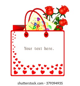 Gift bag with flowers and card.