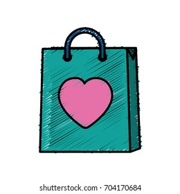 gift bag with heart icon 