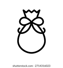 Icono de la bolsa de regalo con lazo. Clipart Mínimo Para Festiva O Diseño De Regalo