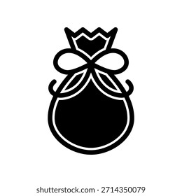 Icono de la bolsa de regalo con lazo. Clipart Mínimo Para Festiva O Diseño De Regalo